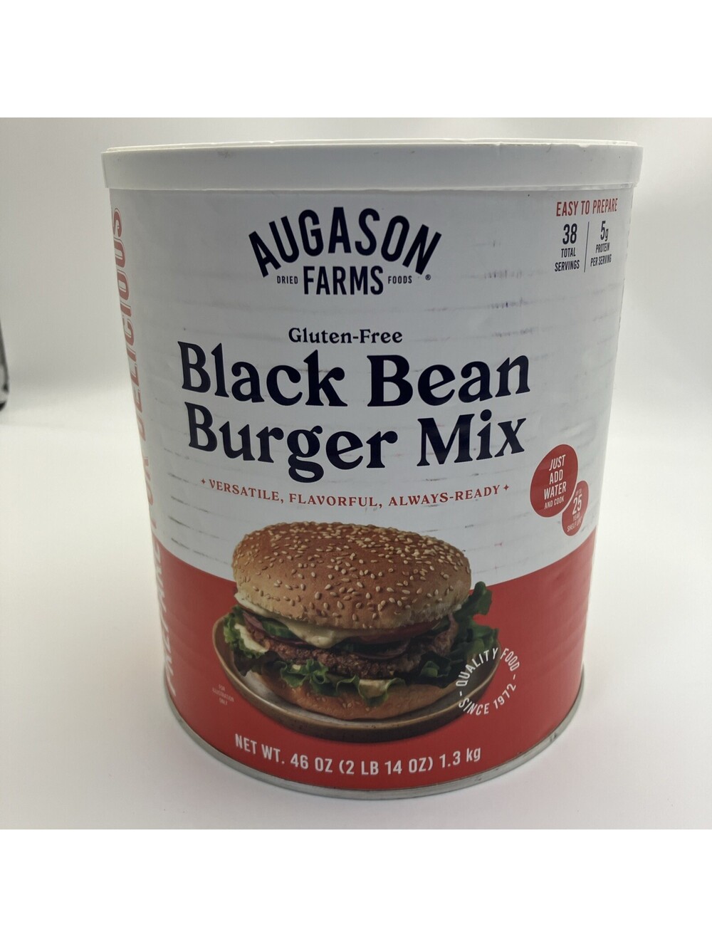 Ready-to-Use Black Bean Burger Mix - Gluten-Free, 38 Servings, 46 Oz